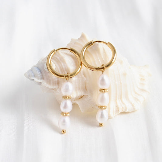 Olivia|Klassische Creolen mit Perle