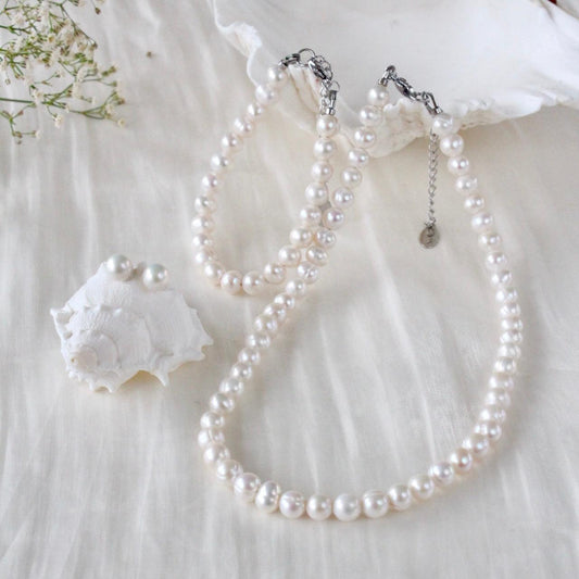 7mm Süsswasserperlen Schmuckset - JK Jewelry & Accessories