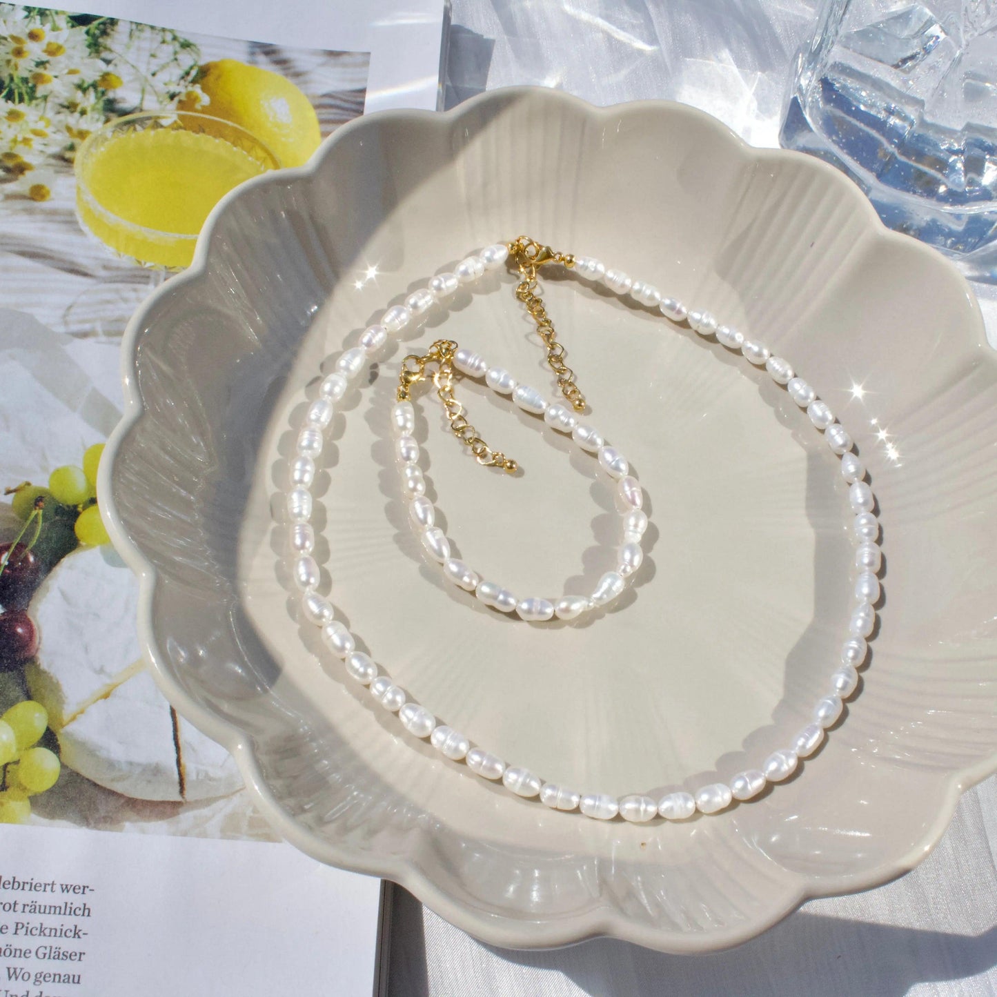 5mm Perlenkette & Armkette Set - JK Jewelry & Accessories