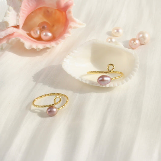 Ailany | Lila/Rosa Einzelperle-Ring