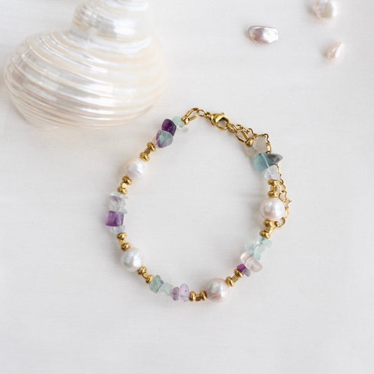 Melissa | Fluorit mit Perle Armkette - JK Jewelry & Accessories