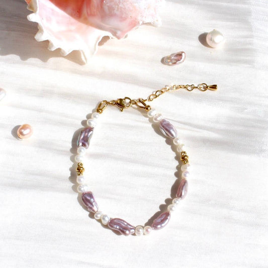 Danna|Unikate Lila Barockperlen Armkette - JK Jewelry & Accessories
