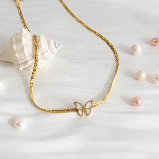 Miriam | Perlmutt-Schmetterling & Panzerkette - JK Jewelry & Accessories