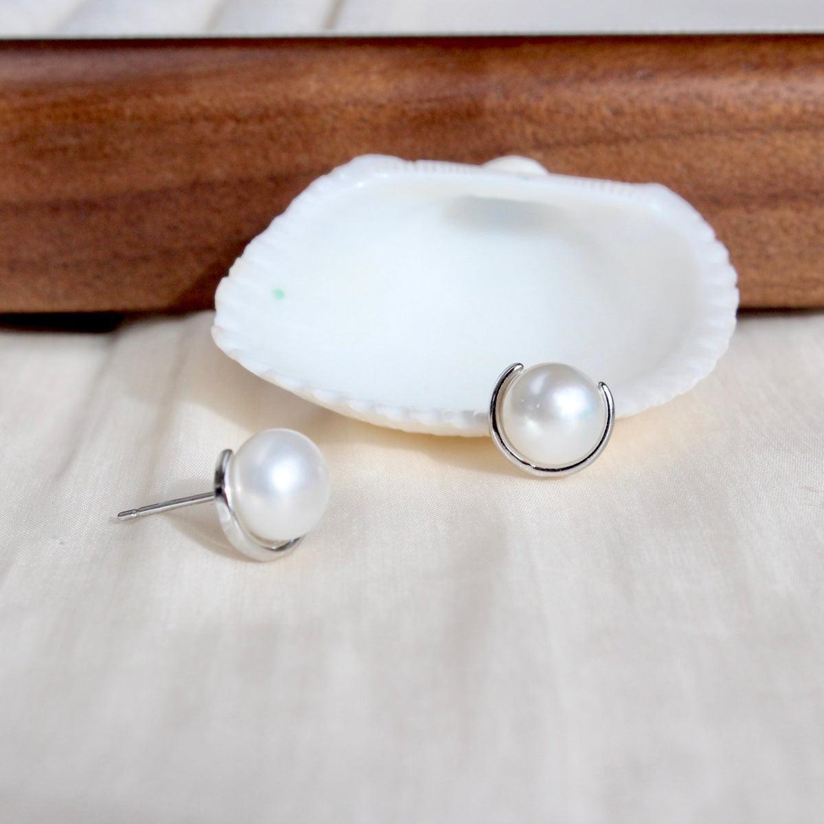 Kamila|Perle in Halbring - JK Jewelry & Accessories