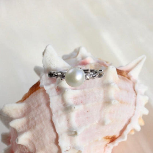 Nika|Zarter Vintage Ring mit Perle - JK Jewelry & Accessories