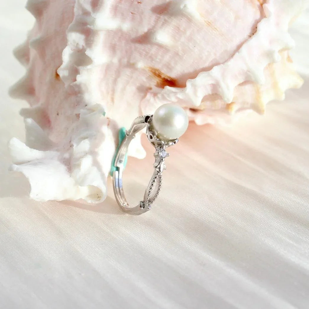 Nika|Zarter Vintage Ring mit Perle - JK Jewelry & Accessories