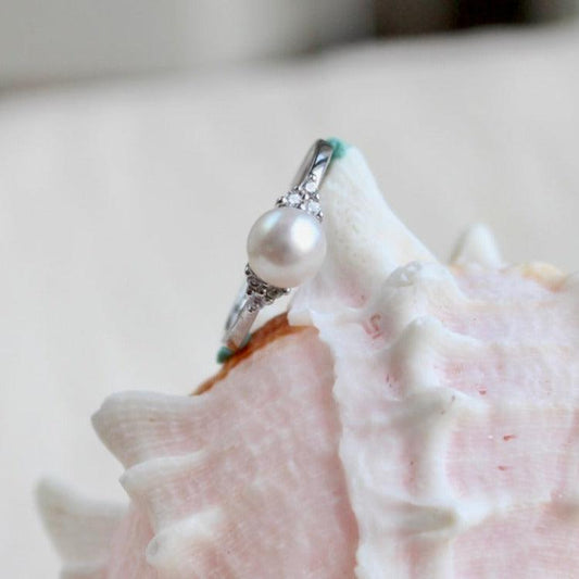 Lainey|Perle mit zarten Zirkonsteinen - JK Jewelry & Accessories