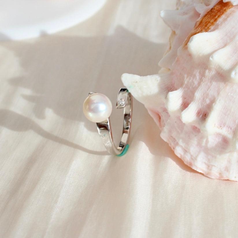 Annie|Offener Ring mit herziger Perle - JK Jewelry & Accessories