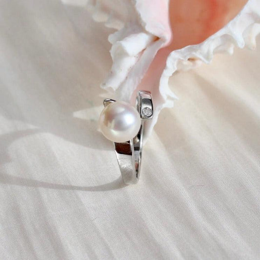 Annie|Offener Ring mit herziger Perle - JK Jewelry & Accessories