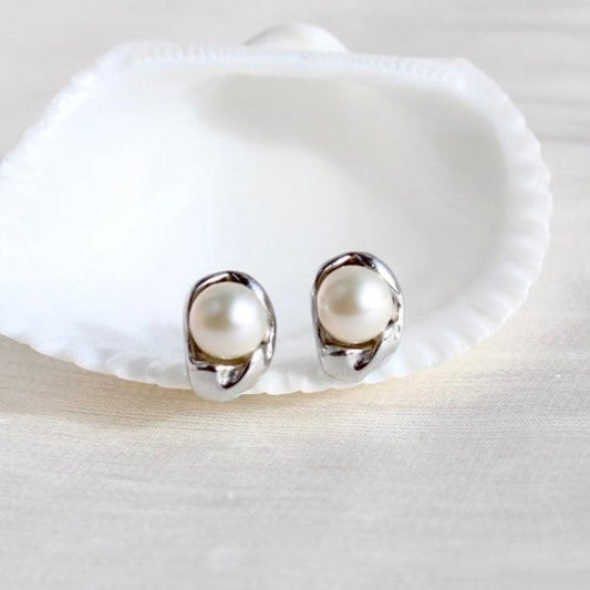 Brylee | Abstrakter Stein mit Perle - JK Jewelry & Accessories