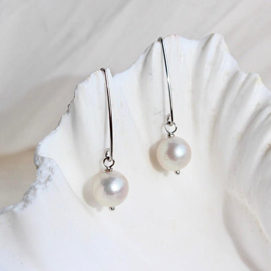 Jenna | Grosse Ohrhaken mit runden Perlen - JK Jewelry & Accessories