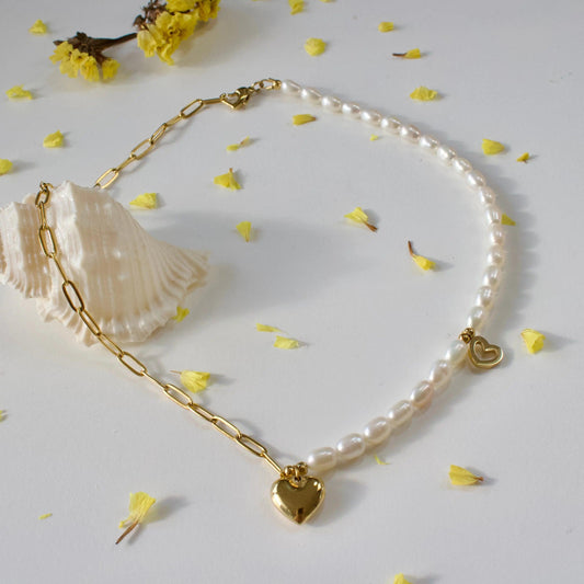 Amora | Herz & Perlen-Chokerkette - JK Jewelry & Accessories