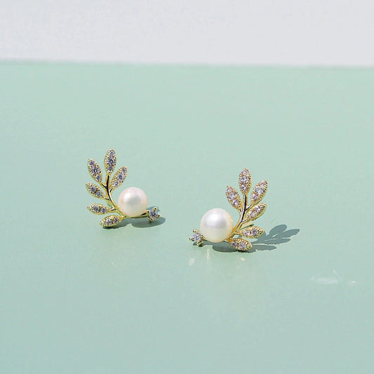 Isabel | Blätterzweig mit Perle - JK Jewelry & Accessories