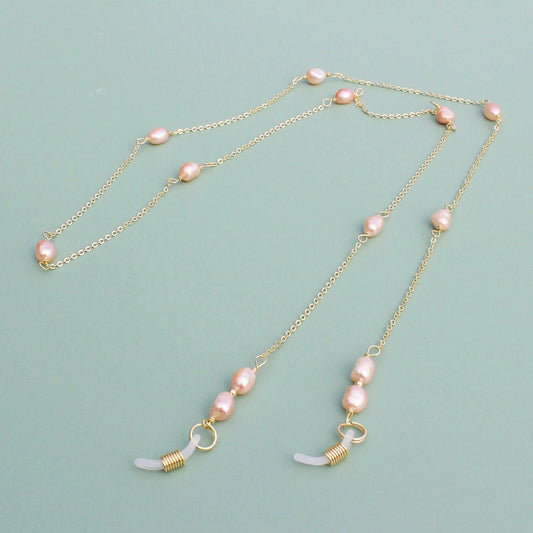 Brillenkette Pinke Barockperlen - JK Jewelry & Accessories