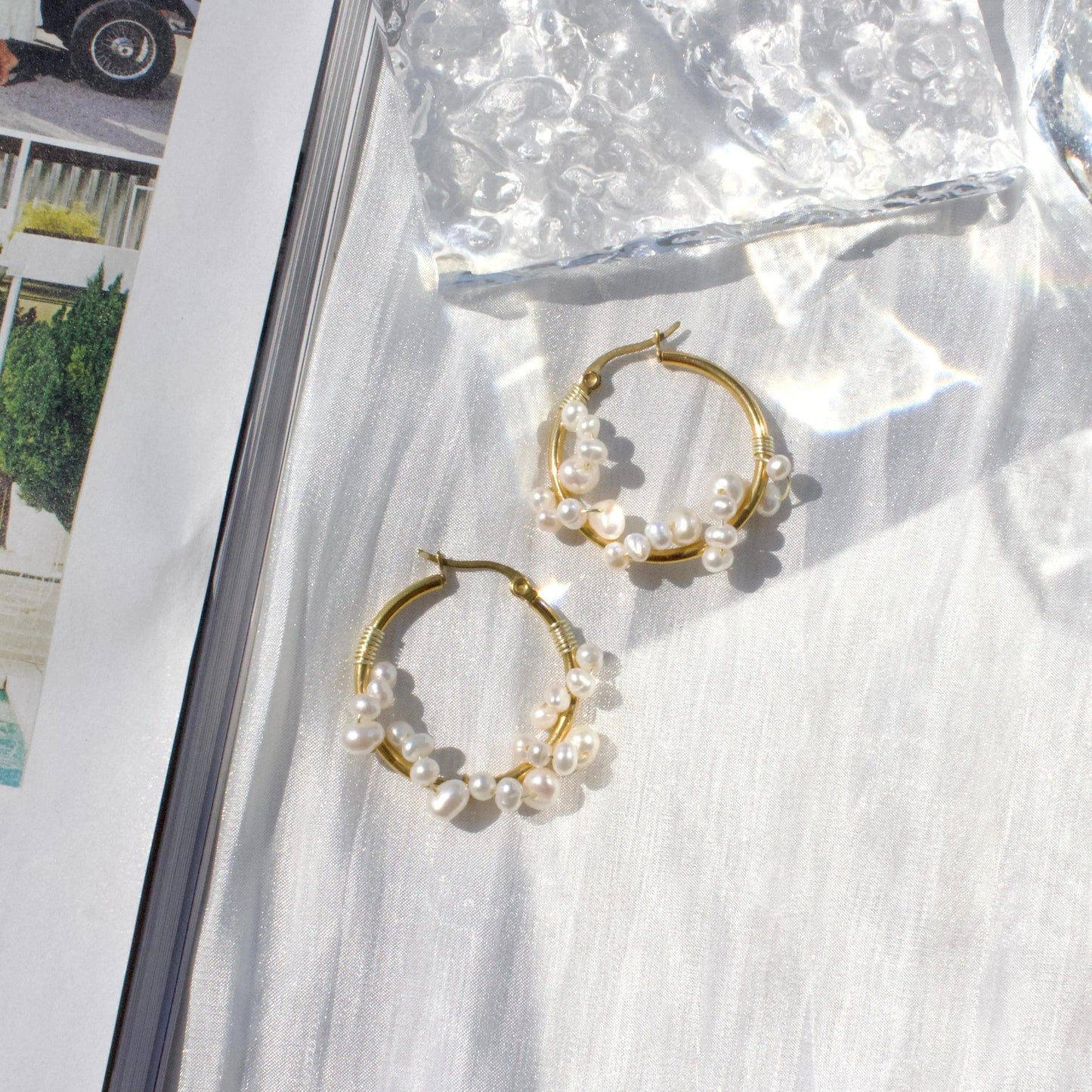 Creolen mit Perlenkranz - JK Jewelry & Accessories