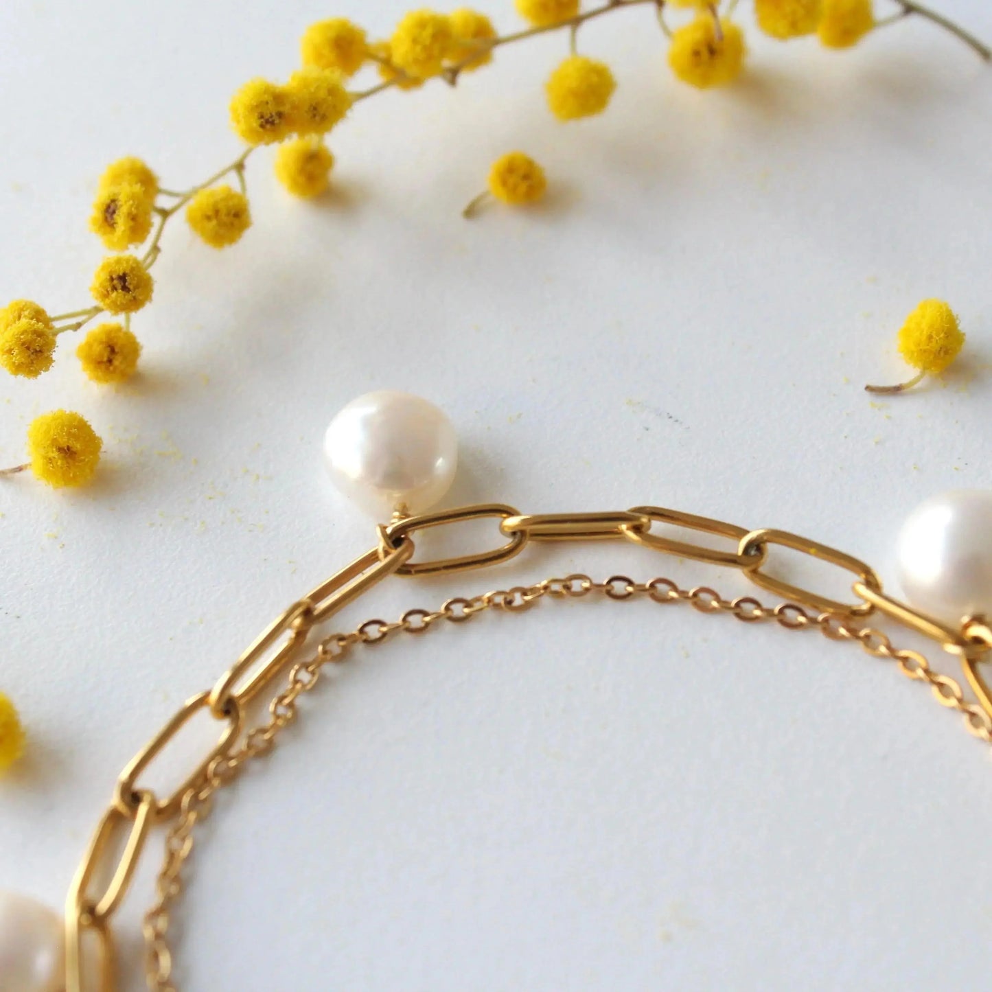 Doppelarmkette mit Barockperlen - JK Jewelry & Accessories
