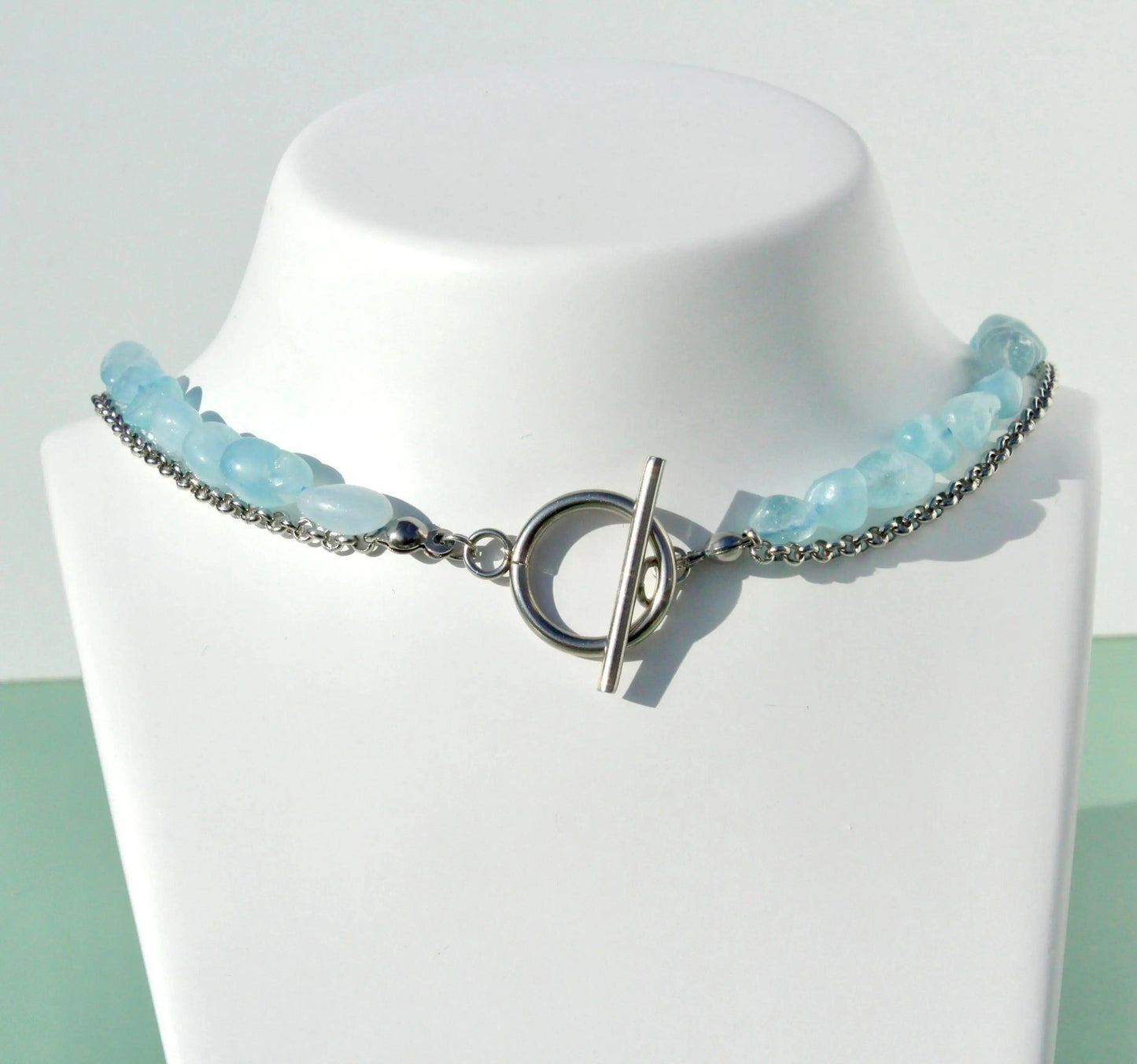 Doppelkette Aquamarin - JK Jewelry & Accessories