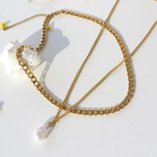 Doppelkette Klassische Barockperle - JK Jewelry & Accessories