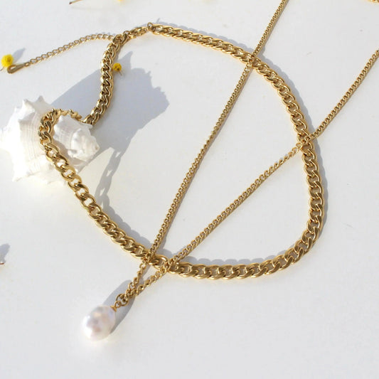 Doppelkette Klassische Barockperle - JK Jewelry & Accessories