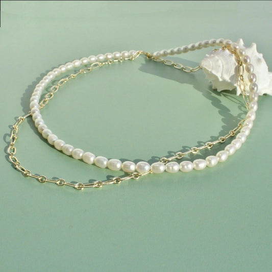 Doppelkette Perlen-/Ankerkette - JK Jewelry & Accessories