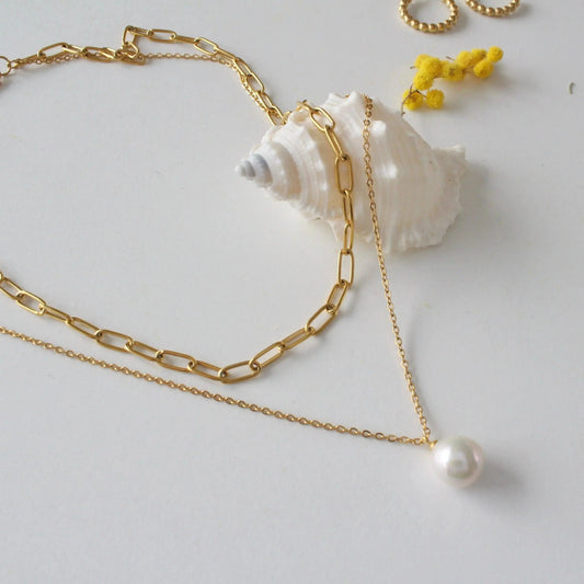 Doppelkette Runde Barockperle - JK Jewelry & Accessories