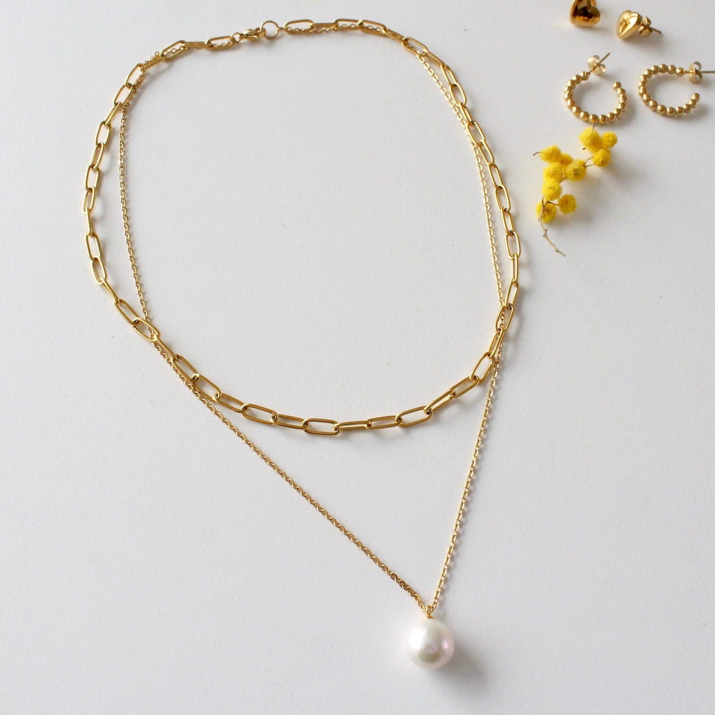 Doppelkette Runde Barockperle - JK Jewelry & Accessories