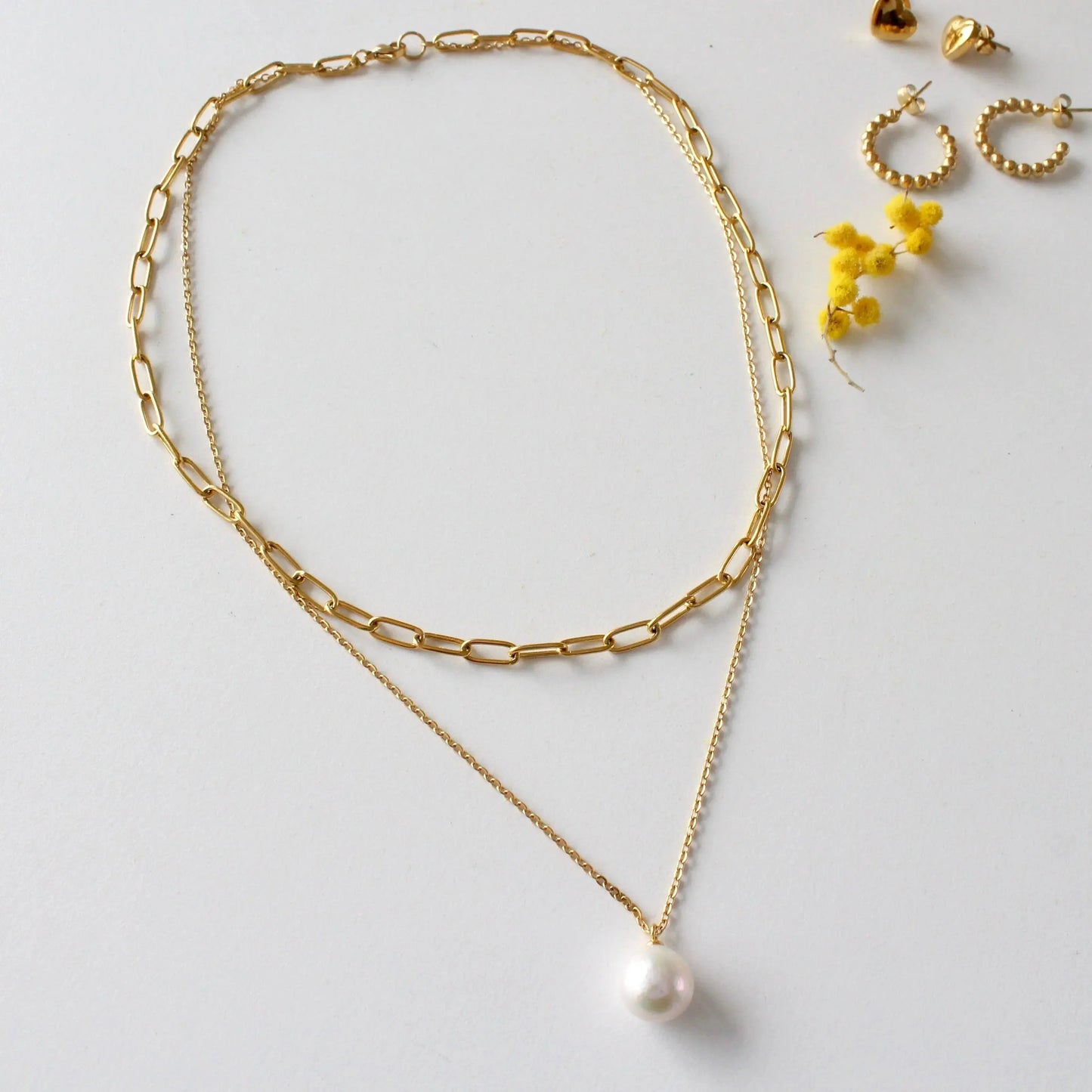 Doppelkette Runde Barockperle - JK Jewelry & Accessories