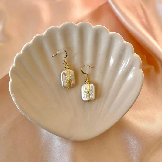 Eckige Barockperle in Draht gewickelt - JK Jewelry & Accessories