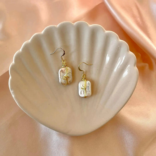 Eckige Barockperle in Draht gewickelt - JK Jewelry & Accessories