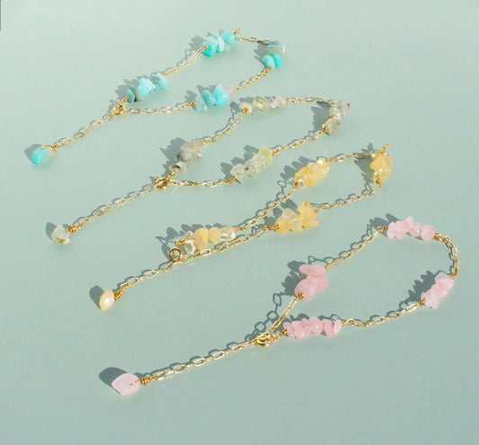 Fusskette mit Heilsteinen - JK Jewelry & Accessories
