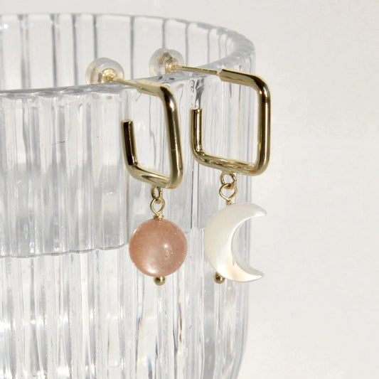 Goldene Sonne & Perlmutt-Mond - JK Jewelry & Accessories