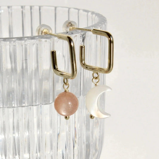 Goldene Sonne & Perlmutt-Mond - JK Jewelry & Accessories
