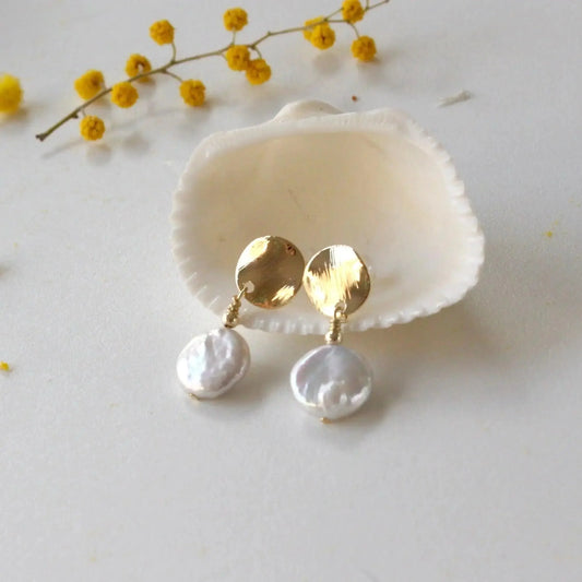 Hängende Barockperlen-Knöpfe - JK Jewelry & Accessories
