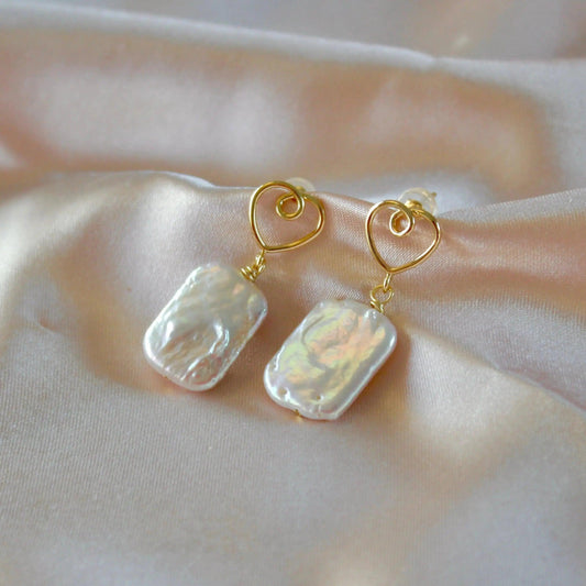 Herz mit eckiger Barockperle - JK Jewelry & Accessories