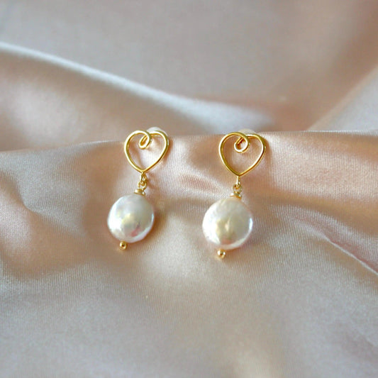 Herz mit runder Barockperle - JK Jewelry & Accessories