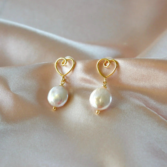 Herz mit runder Barockperle - JK Jewelry & Accessories