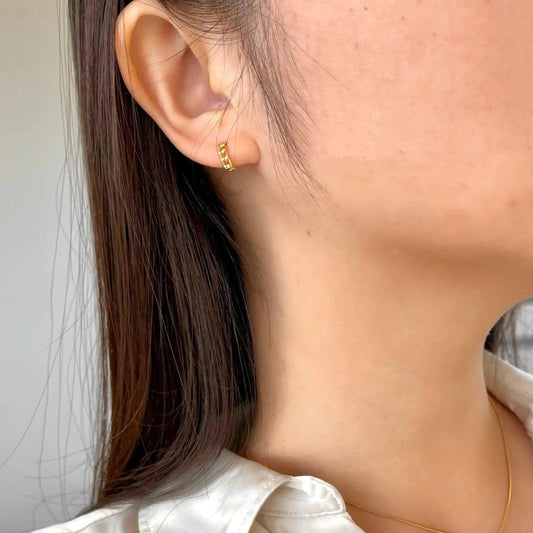 Kleine Panzerkette Creolen - JK Jewelry & Accessories