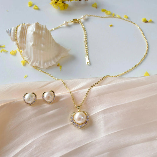 (f)Lexie|Herz mit Perle Set JK Jewelry & Accessories