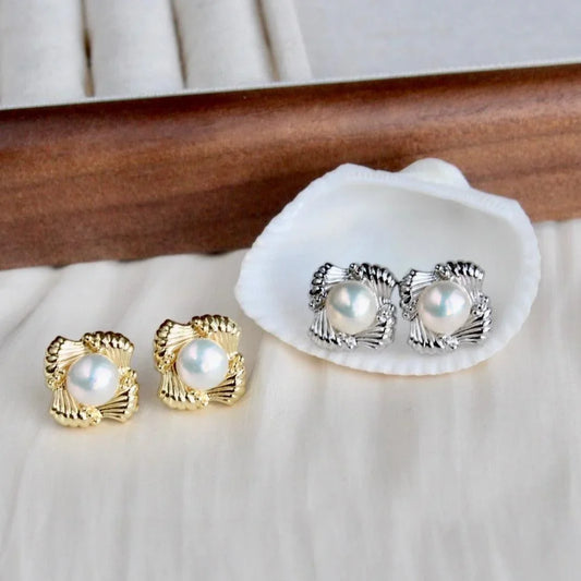 Lilah|Gedrehtes Quadrat mit Perlen - JK Jewelry & Accessories