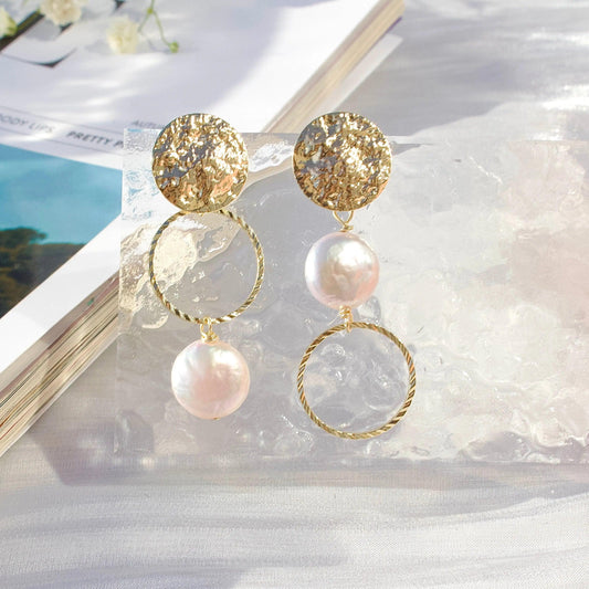 Madison |Glitzerring mit Knopf-Perle - JK Jewelry & Accessories