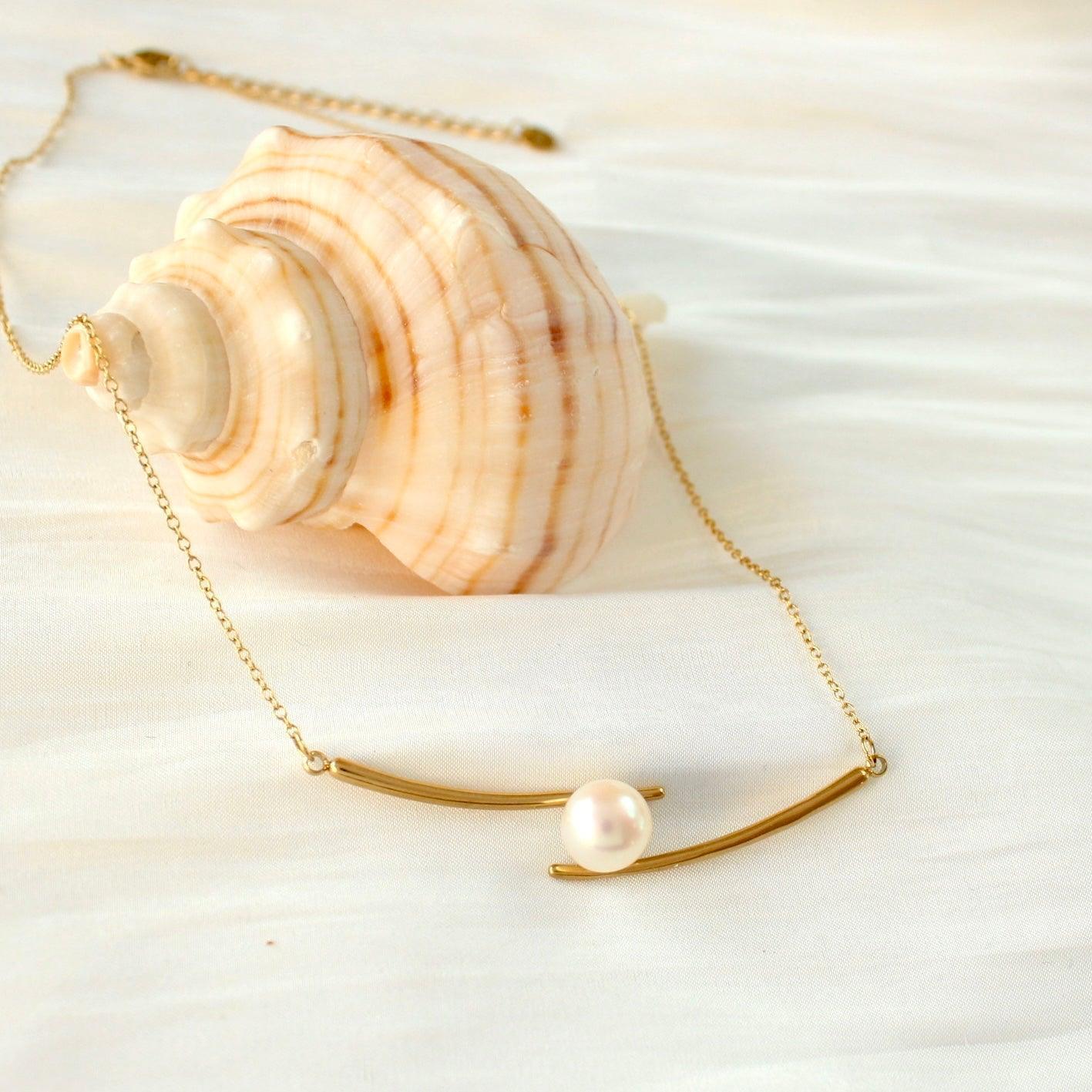 Mira | Balken mit Perle - JK Jewelry & Accessories