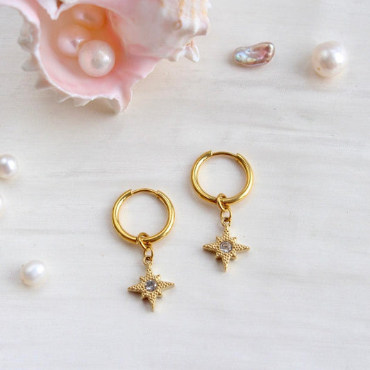 Olivia|Klassische Creolen mit Stern - JK Jewelry & Accessories