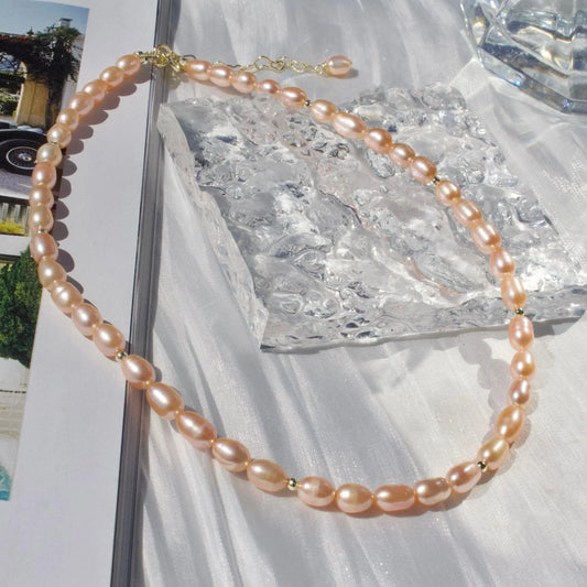 Orange & lila Perlenkette - JK Jewelry & Accessories