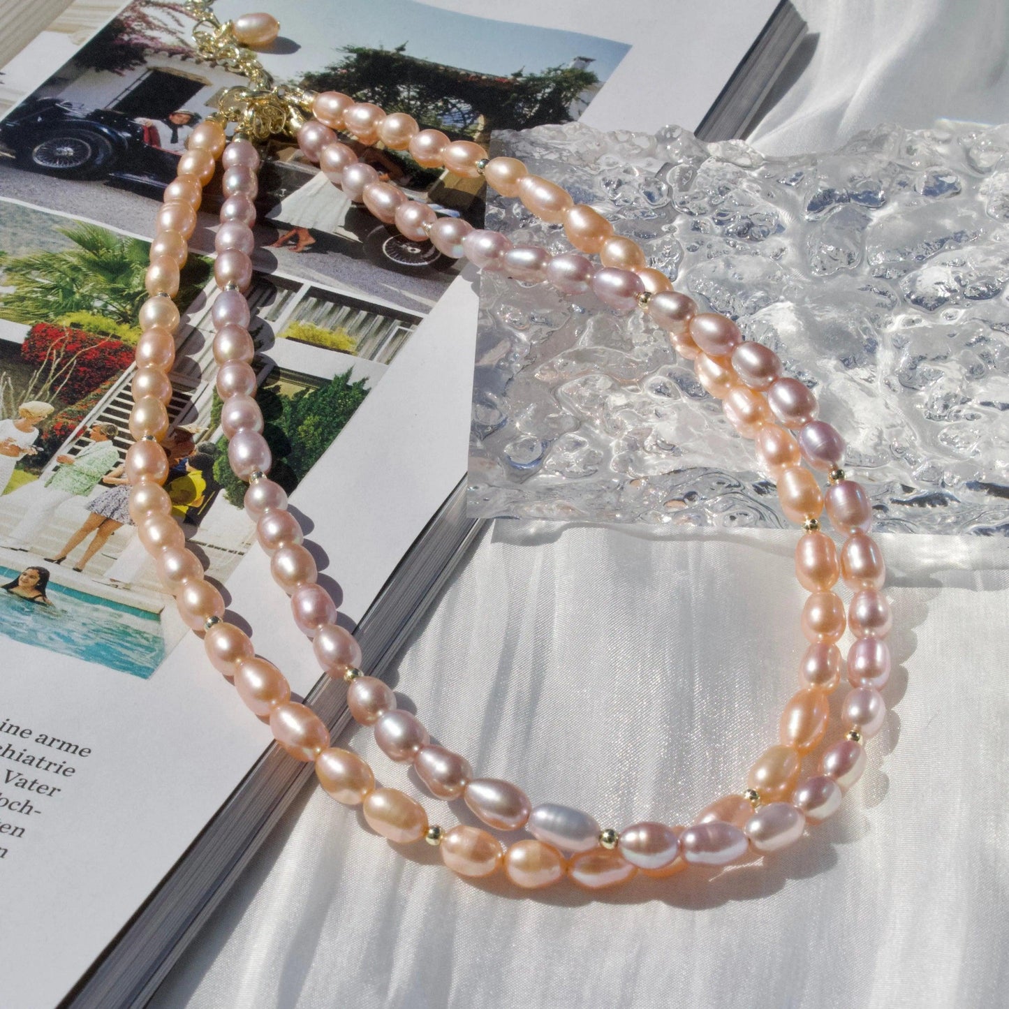 Orange & lila Perlenkette - JK Jewelry & Accessories