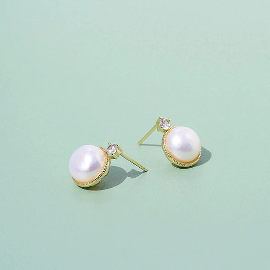 Perle im Goldring mit Zirkonia - JK Jewelry & Accessories