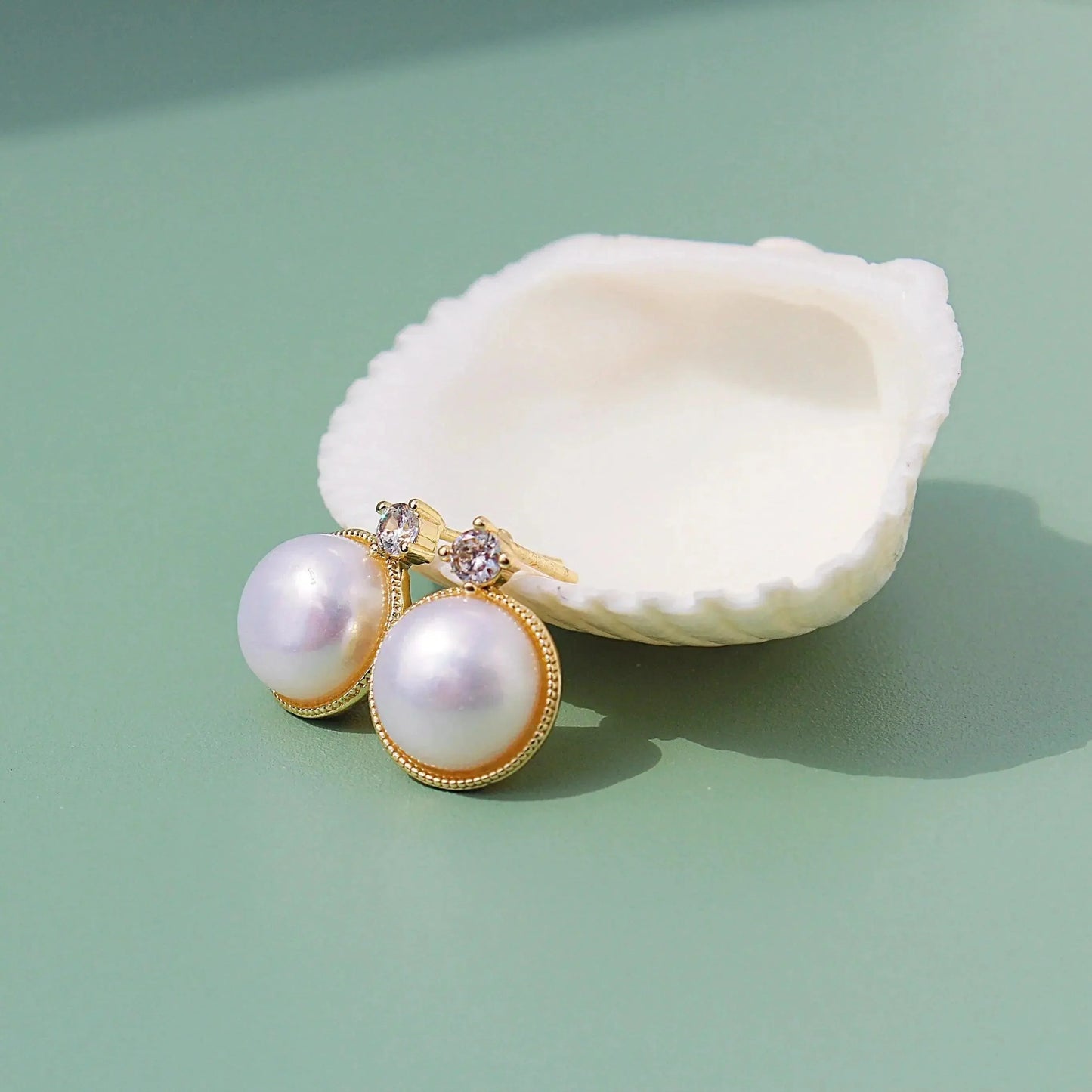 Perle im Goldring mit Zirkonia - JK Jewelry & Accessories
