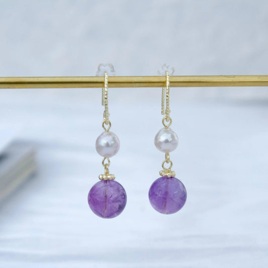 Perle mit Amethyst, Labradorit, Achat, Erdbeerkristall - JK Jewelry & Accessories