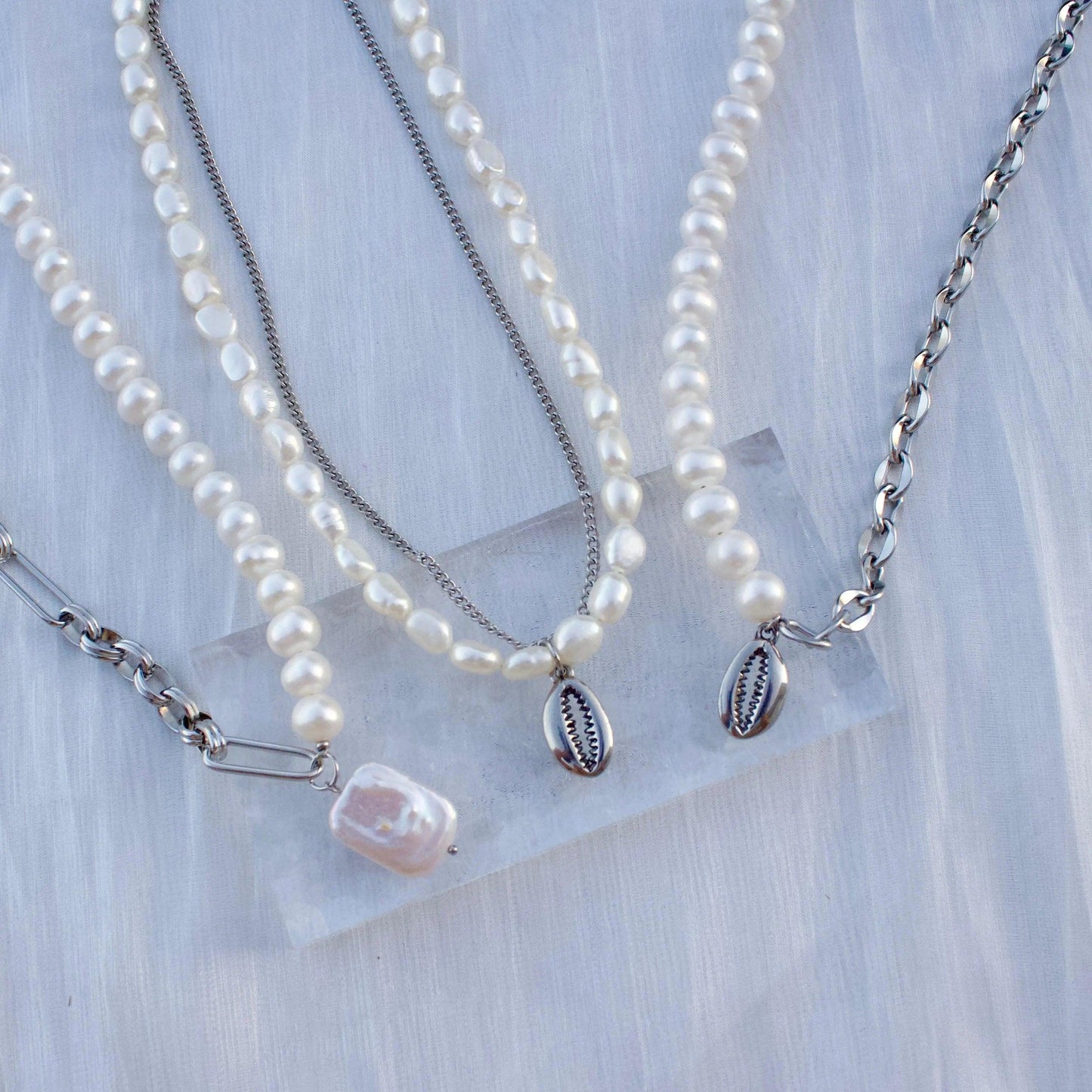 Perlen & Stahlkette - JK Jewelry & Accessories