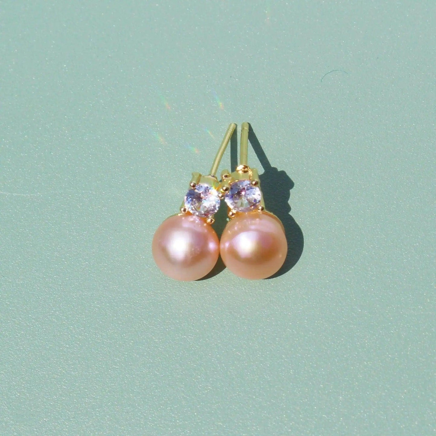 Quadratischer Zirkonia mit Perle - JK Jewelry & Accessories