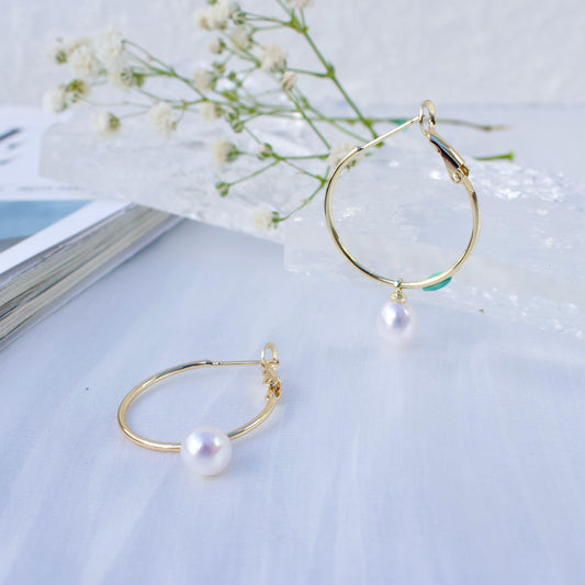 Sienna|Klassische Creolen mit Perle - JK Jewelry & Accessories